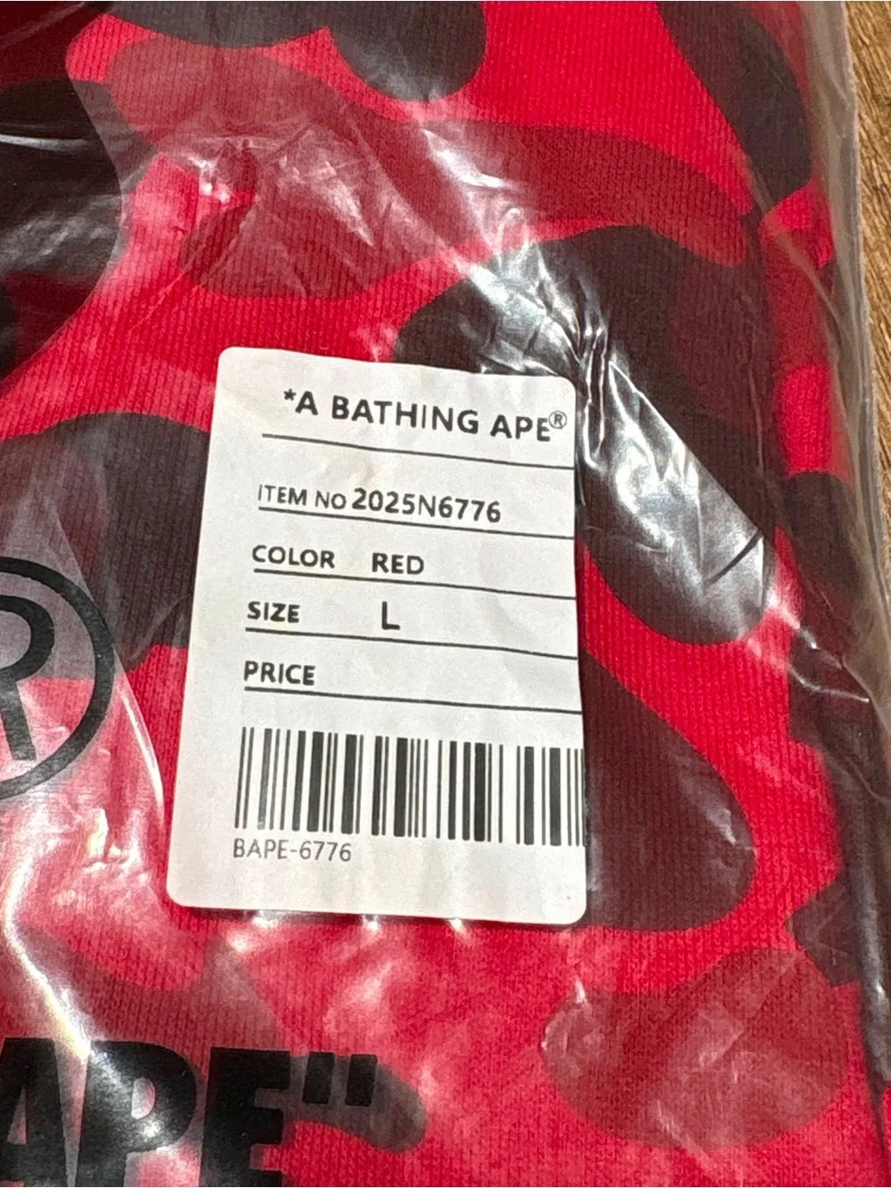 A Bathing Ape BAPE Shark Camo Red Zipper Hoodie Mens Size Large Brand New